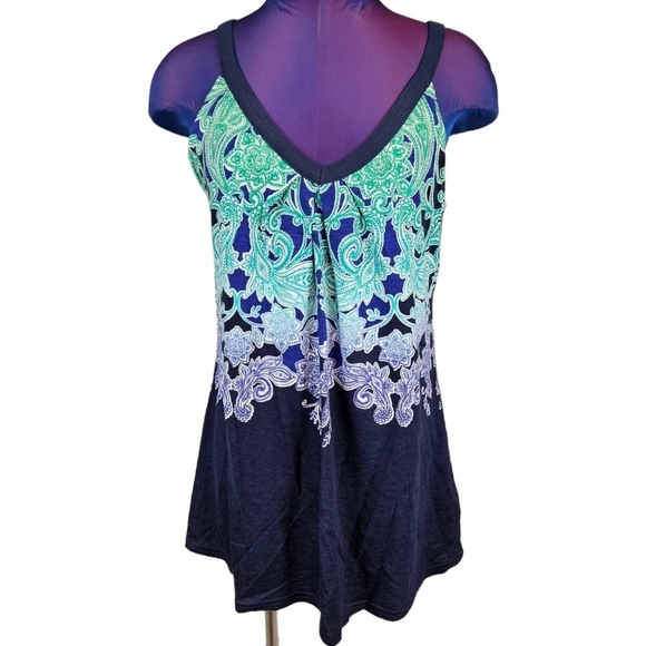 Athleta Ombre Paisley V-Neck Trapeze Tank Top‎ Size Medium Women's M60 - Picture 1 of 9